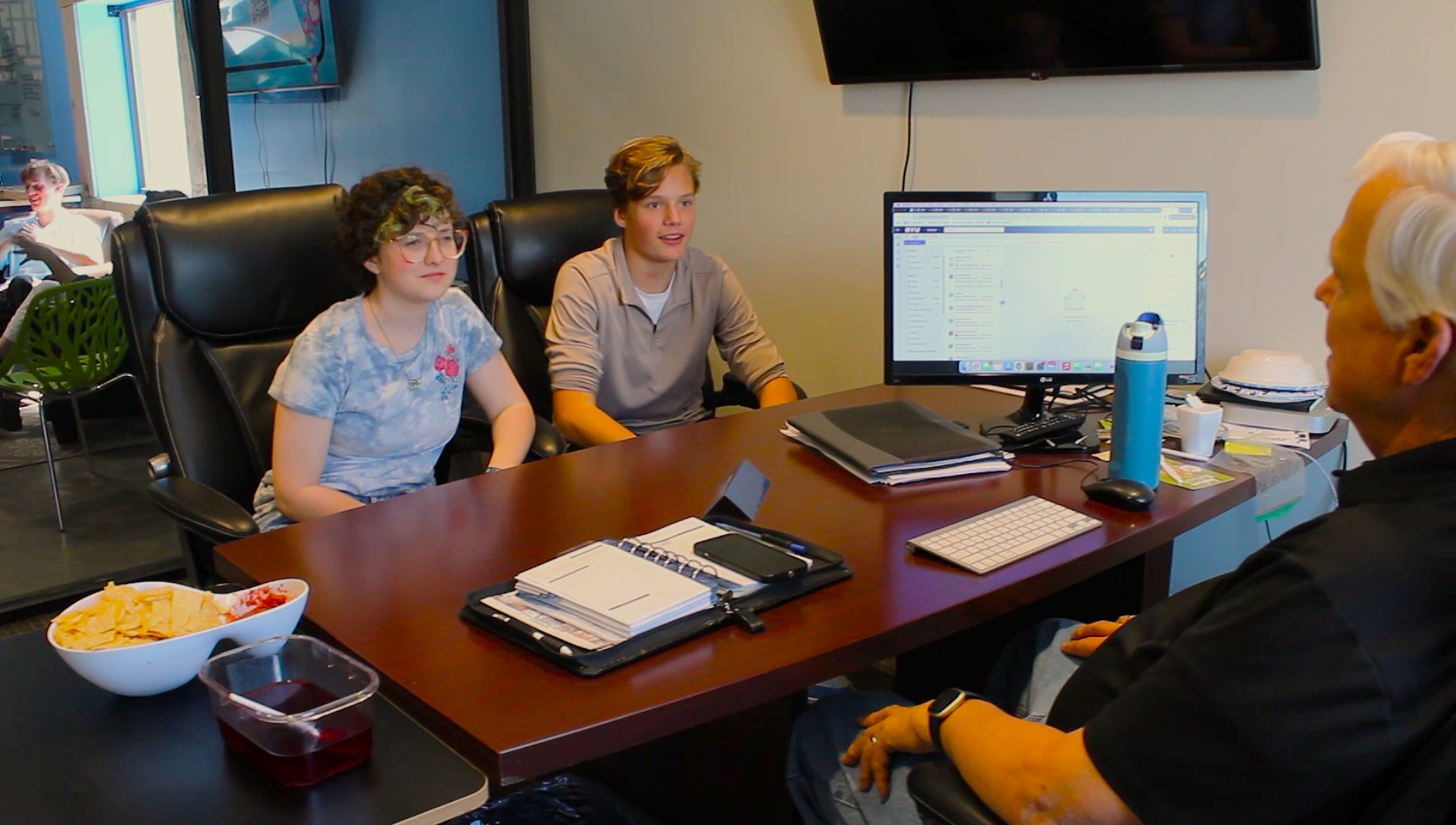 Students collaborating on a project